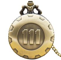 Vintage Bronze Steampunk 111 Carved Quartz Pocket Watch Necklace Pendant Clock Chain Men Women Chain Gift bronza