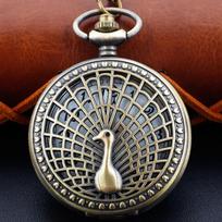 Bronze Text Flying Dragon Quartz Pocket Watch with Chain Men's and Women's Retro Charm Steampunk Pendant Necklace Clock CF1039 rožinė