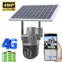Zewnętrzna Kamera Solarna 4K Dwa Obiektywy 4G Karta Sim 8Mp Aplikacja