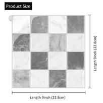Self-adhesive Peel and Stick Backsplash Waterproof 9 pilkai balta spalva