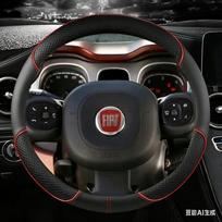 Car Steering Wheel Cover Microfiber Leather For Fiat Panda 2013 2015 2017 2019 2020 2021 2022 Auto Accessories