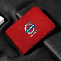 Car Driving License Bag Card Credit Holder Purse For Volvo C30 V40 V60 V90 S40 S60 S80 S90 S80L XC40 XC60 XC90 AWD T4 T5 T6 T8 raudona