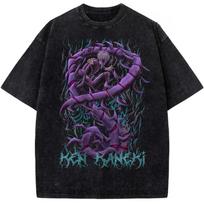 Kaneki Ken Printed Tee Anime Tokyo Ghoul Clothing Men Women Retro Washed Tshirts Short Sleeve Tshirt Harajuku Cotton T Shirt S