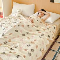 Yuan Zhi Wei Teddy Bear Seersucker 6-Layer Cotton Gauze Blanket