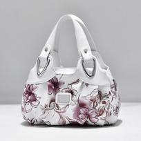 Gėlių Pu Odinė Moteriška Rankinė Didelė Moteriška Pečių Krepšiai Įžymaus prekės ženklo Dizainas Lady Tote Rankinė Spalvotas Spausdinimas Crossbody 31x15x23cm raudona