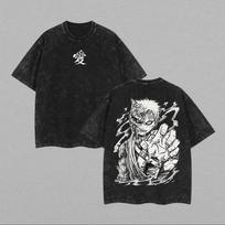 Gaara Shukaku Tshirt Naruto Manga Tee Vintage Washed Oversized Retro Anime Harajuku Streetwear Graphic Tshirts for Men Women M