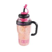 1300ML Miela gertuvė su šiaudeliu, nepralaidus dangtelis, reguliuojamas dirželis, nešiojamas kelioninis puodelis, didelės talpos, fitneso, dviračio butelis, be BPA, vasaros šalto vandens ąsotis 1300ML rožinė raudona spalva