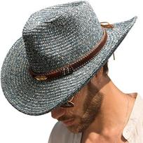 2023 New Cowboy Straw Hat Western Cowboy Sun Hat Spring Knight Hat Unisex Jazz Hat Summer Wide brimmed Hat Sombrero hombre 56-58cm