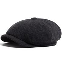 Winter Vintage Newsboy Cap Men Herringbone Pattern Women's Beret Autumn Warm For Male Flat Caps Octagonal Hat Elastic Adjustable pilka spalva