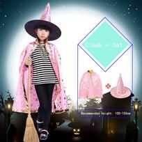 Cosplay Cloak Hat Sets Halloween Show Costumes Halloween Cloak Cosplay Cloak Performance Costumes rožinė