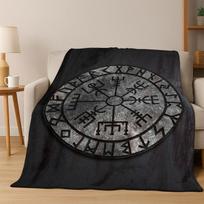Viking WarriorSymbol Valknut Nordic Valhalla Flannel Blanket Soft Warm Throw Blanket for Bedroom Living Room Bed Travel Camping 75x90cm