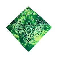 Medvilninė nauja kaklaraištis nudažyta galvos skara Paisley Scroll Bandanna Tie-Dyed Square One Size žalia