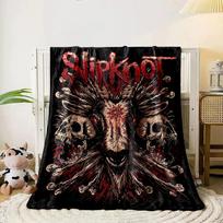 A goat skull with horns, surrounded by detailed skulls and fiery textures. for all seasons blanket lunch break throw gift 80cm x 120cm