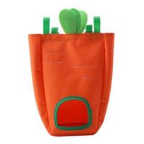 Rabbit Hay Feeder Less Waste Large Capacity One Hole Chinchilla Hanging Hay Bag Food Dispenser Pet Supplies oranžinė