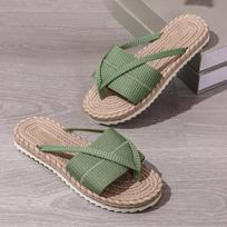 New Beach Vacation Toe Thong Flip Flops Fashionable Summer Sandals 36 žalia