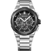 Hugo Boss 1513359 Supernova Chrono Sidabrinis ciferblatas Vyriškas laikrodis 46mm juoda