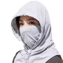 Adjustable Anti-UV Balaclava Hat Ice Silk Elastic Cycling Uv Protection Masks Visor Hat Dual Use Sunscreen Full Face Cover šviesiai pilka spalva
