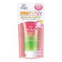 Sunplay Skin Aqua Tone Up UV Essence Rose Aura SPF 50+ PA++++, apsaugo nuo UV spindulių ir išryškina jūsų odos skaidrumą, 80 g 80 g