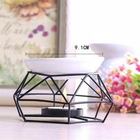 Šiaurės šalių žvakių laikiklis Aromaterapinė keraminė aliejinė lempa nerūdijančio plieno pagrindo aromatinis degiklis Namų dekoravimo ornamentas, meditacijos dovana 1PCS