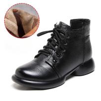 Moteriški laisvalaikio odiniai suvarstomi kulkšnies batai Patogūs sniego batai su užtrauktuku Platforma Stambūs trumpi bateliai moterims Aukšti verslo batai 35