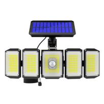 60W 5 galvučių saulės šviestuvas 300 LED ryškus judesio jutiklis sieninis šviestuvas su nuotolinio valdymo pultu kiemo sodo kiemo gatvės apšvietimas no remote control