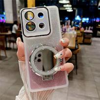 Veidrodinis magnetinis laikiklis blizgantis dėklas, skirtas Xiaomi 14T Pro Mi 14T 14 T Pro 14ultra 12T 13T Pro objektyvo apsauginės plėvelės silikono stovo laikiklio dangtelis xiaomi 14T balta