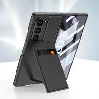 „Fold6“ odinė piniginė su kortelių laikikliu, telefono dėklu, skirtu „Samsung Galaxy Z Fold 6 Z Fold6“ apvalkalu, membraniniu apsauginiu dangteliu Galaxy Z Fold6 juoda