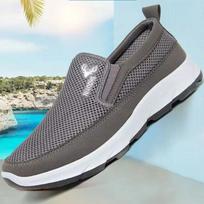 Vasariniai vyriški batai Madingi tinklelio lengvi kvėpuojantys sportbačiai Vyrams minkštas padėklas neslystantys laisvalaikio batai vyrams Zapatos De Hombre 38 pilka spalva