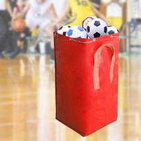 Sportinių kamuolių maišelis su raišteliu, judėjimo organizatorius futbolui, lauko stadionui raudona