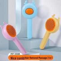 Dual-Function Pet Brush: Detangling & Massage Comb for Cats One-piece mėlyna