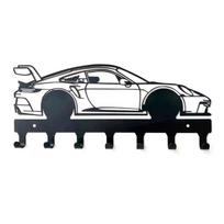 Industrial Style Metal Car Key Holder Wall Mount with Modern Aesthetic Multifunctional Keychain Rings for Home decors