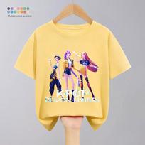 Kpop Demon Hunters Girls T-shirt Summer Clothing Korean New Style Fashion Kids Short Sleeve Tops Tees Children Costume Tshirts 110