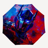 1pc Transformers, Optimus Prime Automatic Folding Umbrella - Compact 8-Rib Design, Durable Plastic & Iron, Daily Use Z1230048