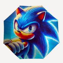 1PC Sonic the Hedgehog Automatic Folding Umbrella - Compact 8-Rib Design, Durable Plastic & Iron, Daily Use F010625