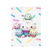 Cartoon Cute Gabby Dollhouse Blankets Flannel Autumn/Winter   Multifunction Soft Throw Blankets for Bed Car Bedding Throws 30x40in