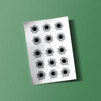15x Kulkos Skylių Lipdukas Lipnus Vinilo Decal Unisex Marškinėlis L gray