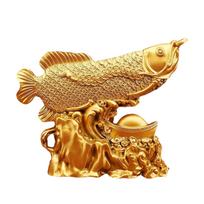Feng Shui Gold Fish Figurine Alloy Sculpture Antique Decoration Figure for Business Opening Housewarming Gift auksas