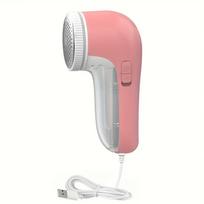 Electric Fabric Shaver Pink Clothes Hair Remover Sweater Hair Ball Trimmer Wire Cutter with Replaceable Stainless Steel Blades for Sofas and Clothes rožinė