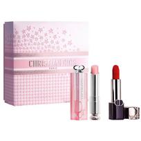 DIOR Lipstick Two-piece set: Blue Gold Lipstick 999 + Glamor Lip Balm 001 mėlyna