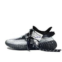 Adidas Originals Yeezy Boost 350 V2 Low top Casual Shoes Unisex Black White ID4811(Team499-) 38⅔