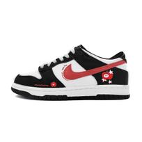 Nike Dunk Red Apple Leather Cushioning Low top Skateboard Shoes Women's Black White DD1503-101(Team1447-) 38