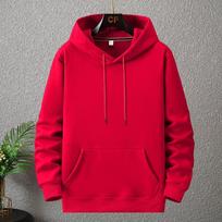 Men's Hoodies Clothing Solid Pullover Fleeced Half Zip Sweat Shirt Funny Harajuku Fashion Autumn Clothes M raudona