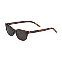 Saint Laurent Oval Sunglasses In Havana Gray Unisex sunglasses 862898Y99562359 Basic Packaging-Eyeglass Case
