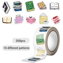 1 Roll/500Pcs Book Lover Stickers Aesthetic Books Decal Rolls Waterproof Vinyl Roll Decals Book and Notes Sticker for Phone Case