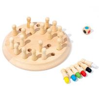 Wooden Memory Chess Board Color Memory Matching Brain Teasers Game Learning Activities Educational Montessori Toys for Kids Gift