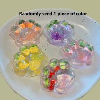 Colored Cat Paw Sequins Maltose Pinch Toy Soft TPR Anti-stress Stress Relief Slow Rebound Elastic Squeezing Stress Relief Toy