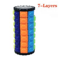 3D Rotating Slide Cube Puzzle Color Tower Fidget Toy Sensory Stress Relief Brain Teaser Montessori Parent-child Gift for Kids