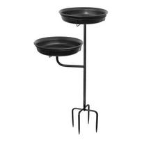 Bird Feeder And Bath Bird Feeder with Four-Prong Stake Outdoor Bird Bath with Removable 2 Bowls for Bathing Feeding Garden Yard Lawn juoda