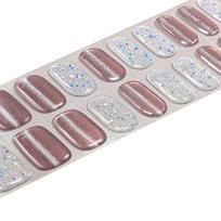 Glitter Nail Polish Strips with File Easy Apply Remove Self Adhesive Women Full Nail Sticker Home Manicure DIY Nail Art Decoration Wrap