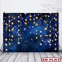 2D Starry Night Backdrop with Golden Stars for Kids Party Decoration 47.2x31.5inch/120*80cm